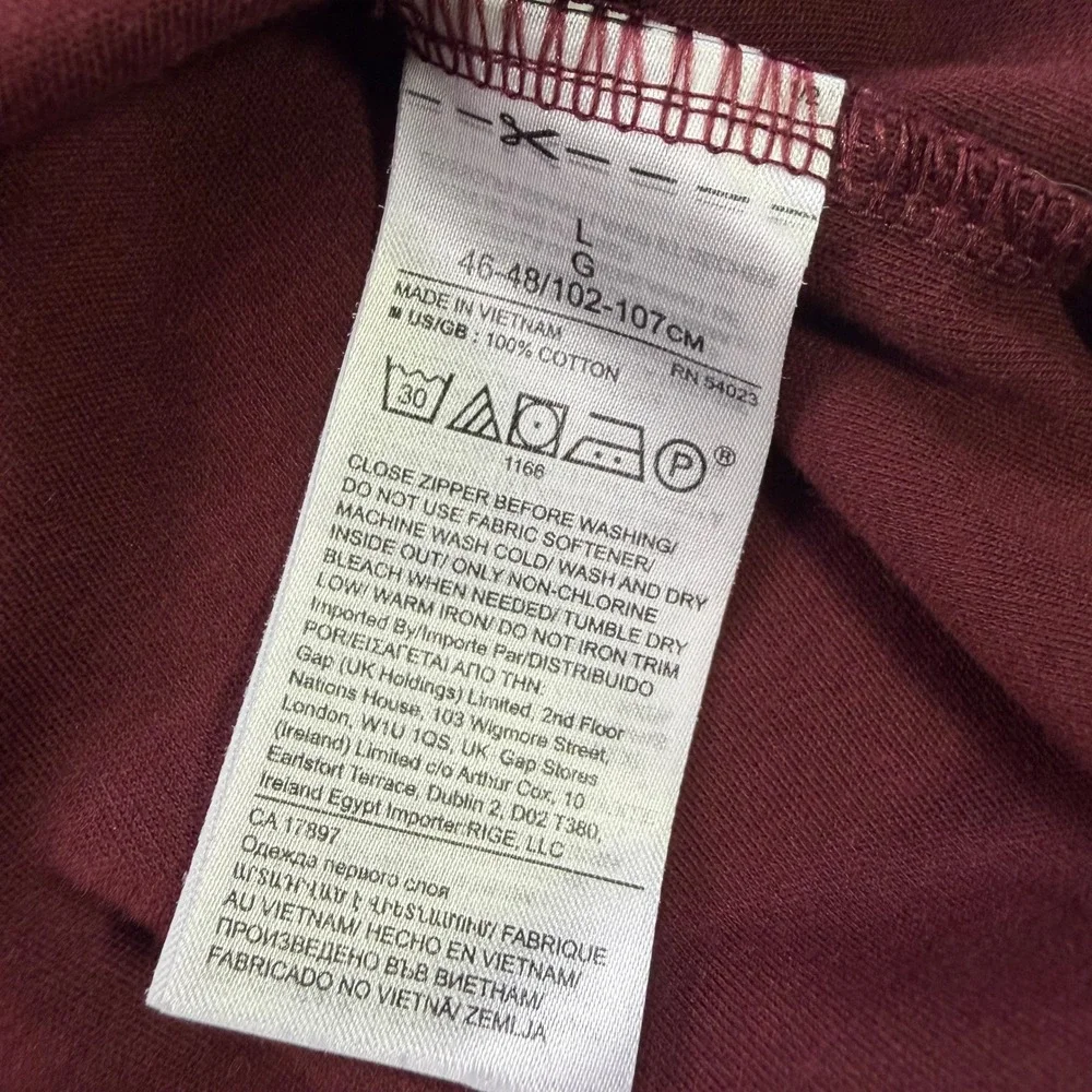 Banana Republic Luxury Touch Performance 1/4 Zip Pullover Mens L Burgundy Cotton